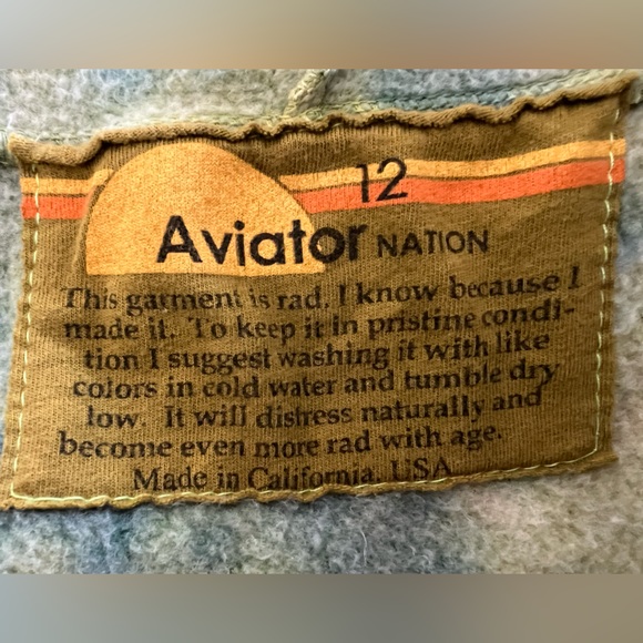 Aviator Nation KID'S HAND DYED ZIP HOODIE - TIE DYE GREEN YELLOW - Picture 7 of 7